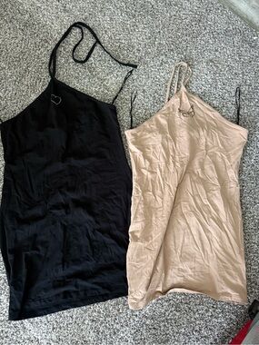 Black and Beige h&m halter dresses
